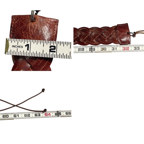 Vintage Y2K Wide Oversized Brown Woven Braided Leather Belt Size M - Picture 11 of 14